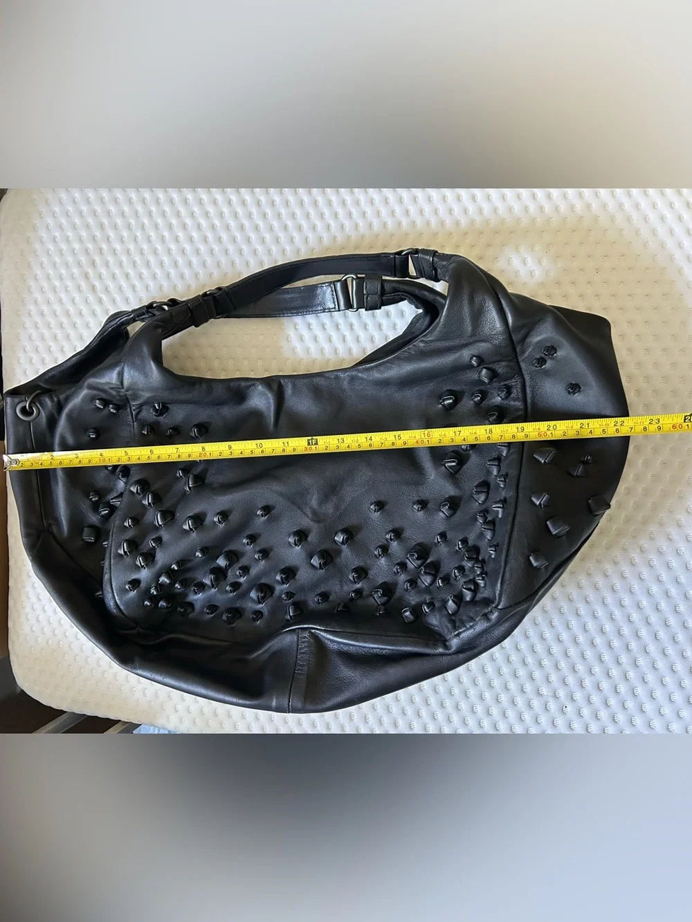 Bottega Veneta Vintage Campana Black Leather Knot Embellished Hobo Bag